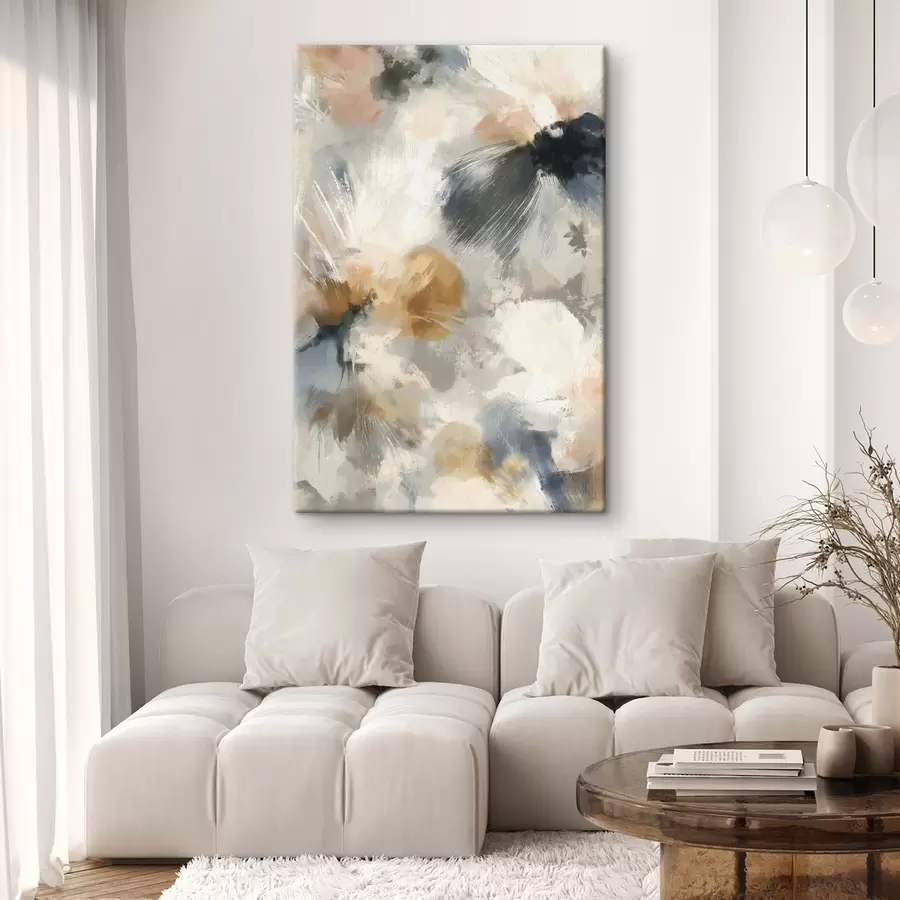 Paveikslėlis Meninė kompozicija su dideliais žiedais ir linijine grafika s47971