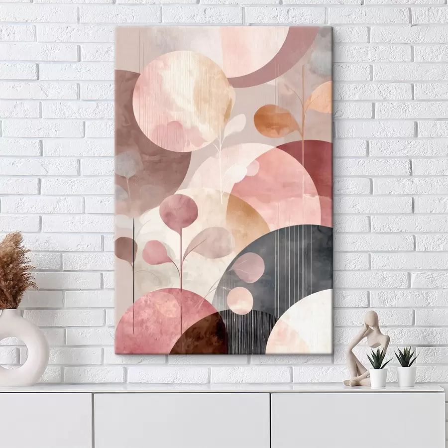 Paveikslėlis Permatomų apskritimų ir stilizuotų šakų kompozicija s47978