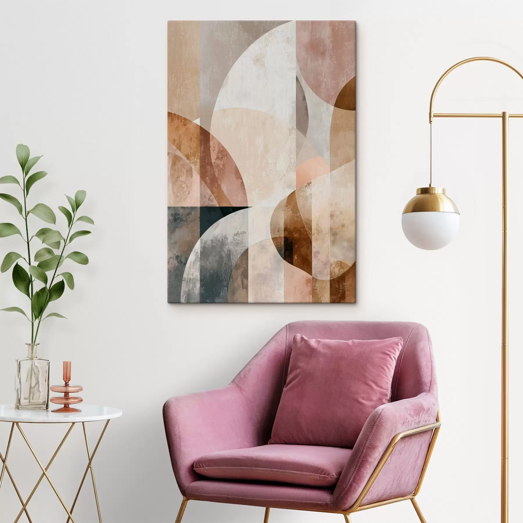 Paveikslėlis Šiuolaikinė kompozicija su apvaliomis formomis ir vertikaliais brūkšniais s47980