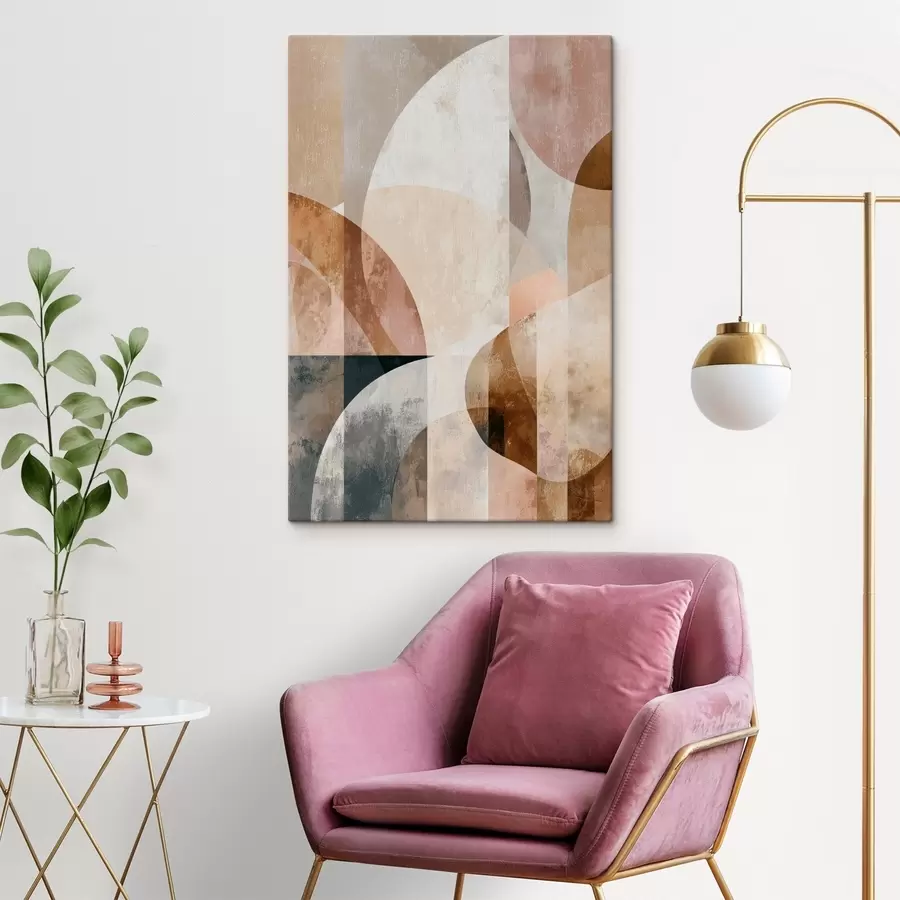 Paveikslėlis Šiuolaikinė kompozicija su apvaliomis formomis ir vertikaliais brūkšniais s47980