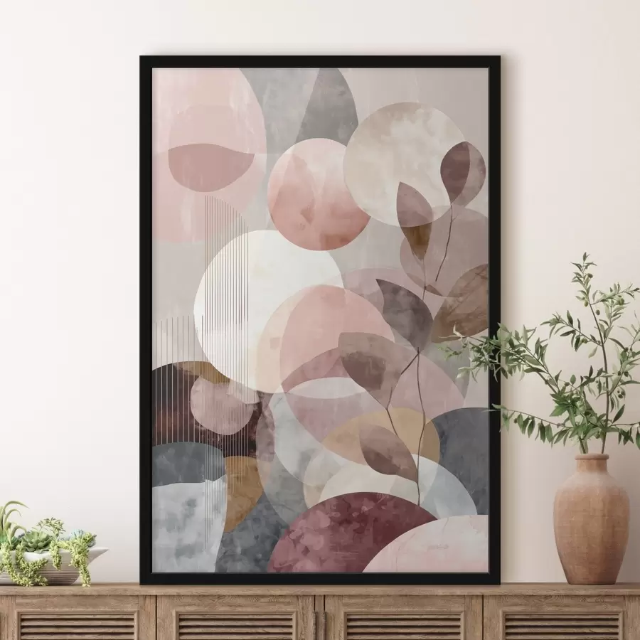 Fototapetai Geometrinės formos ir botaniniai elementai moderniu minimalistiniu stiliumi f47975