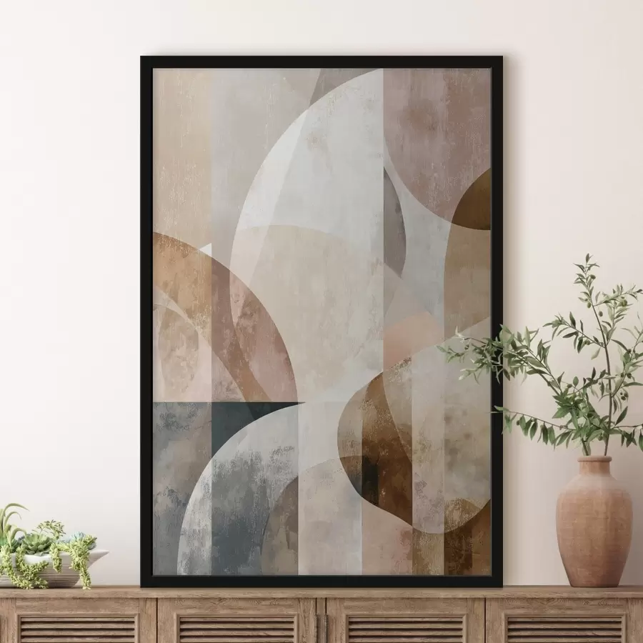 Fototapetai Šiuolaikinė kompozicija su apvaliomis formomis ir vertikaliais brūkšniais f47980