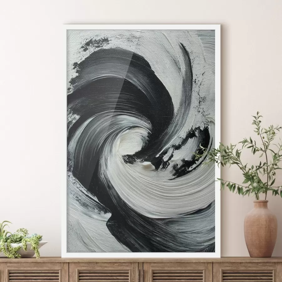 Fototapetai Abstrakčioji spiralė su išraiškingais teptuko potėpiais aliejaus tapybos stiliumi f47989