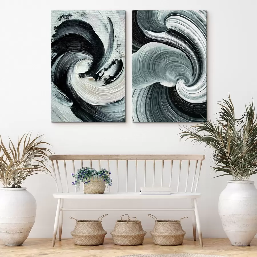 Paveikslėlis Išraiškinga monochrominė kompozicija su tūrinės tekstūros elementais m30041