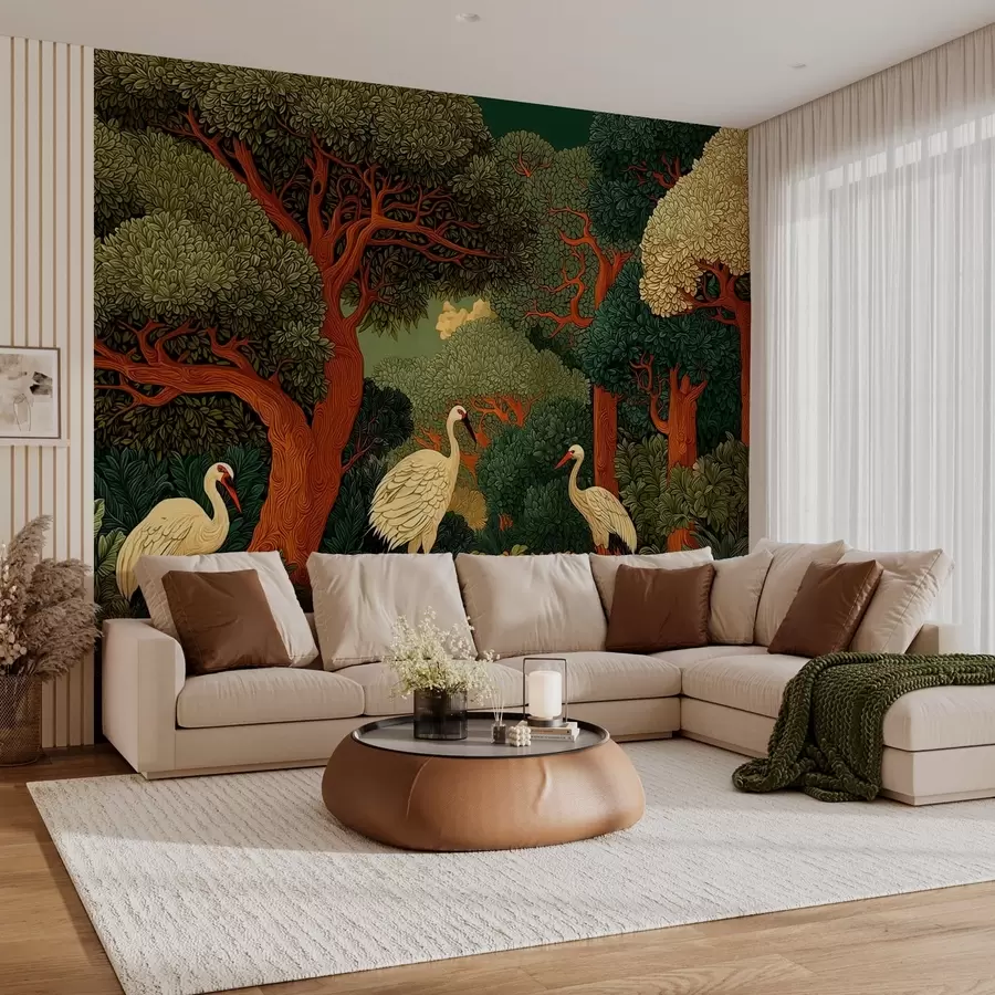 Fototapetai Miškas su kranais w05259