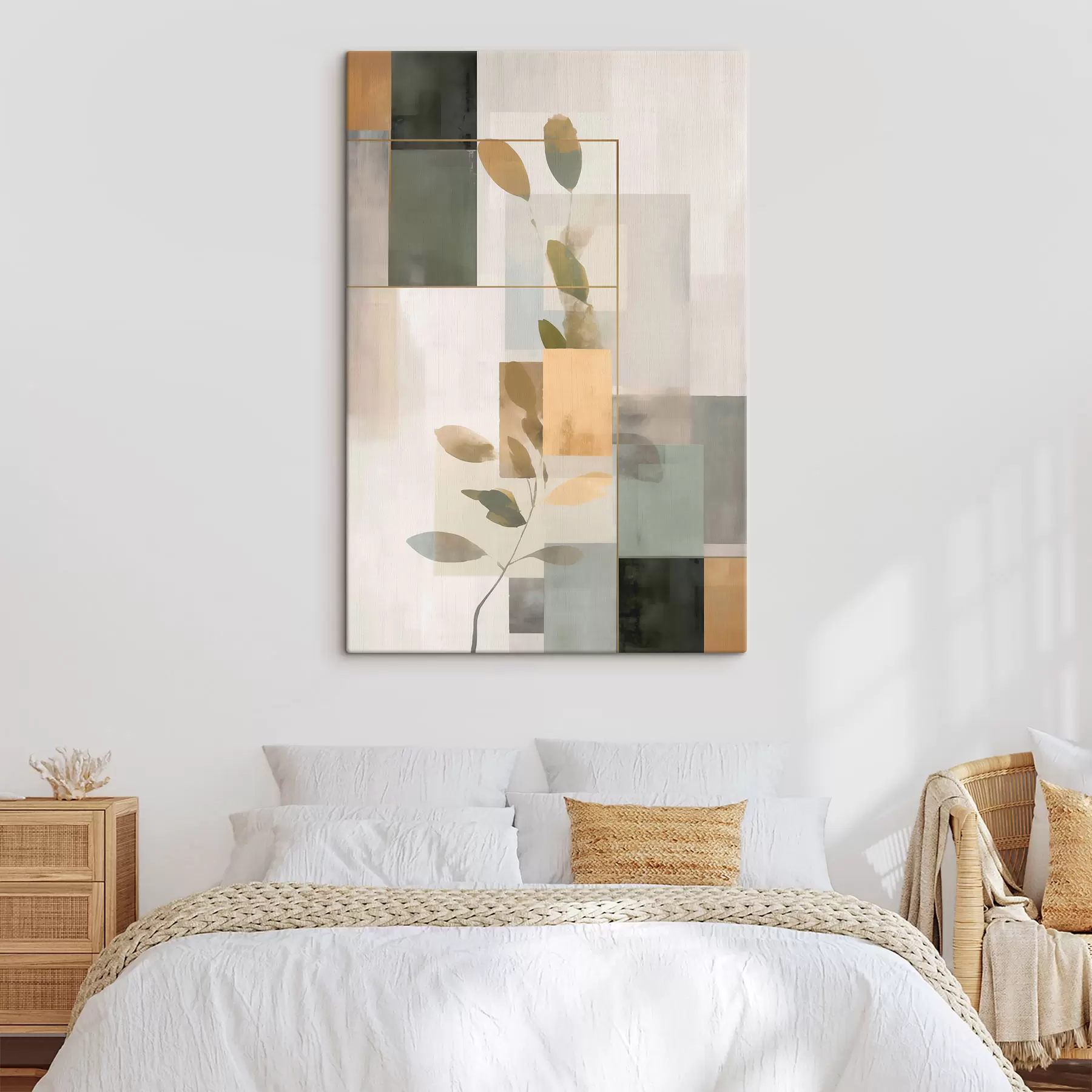 Paveikslėlis Geometrinė abstrakcija su lapų šakomis s48020