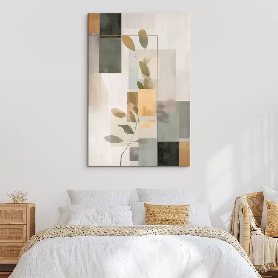 Paveikslėlis Geometrinė abstrakcija su lapų šakomis s48020