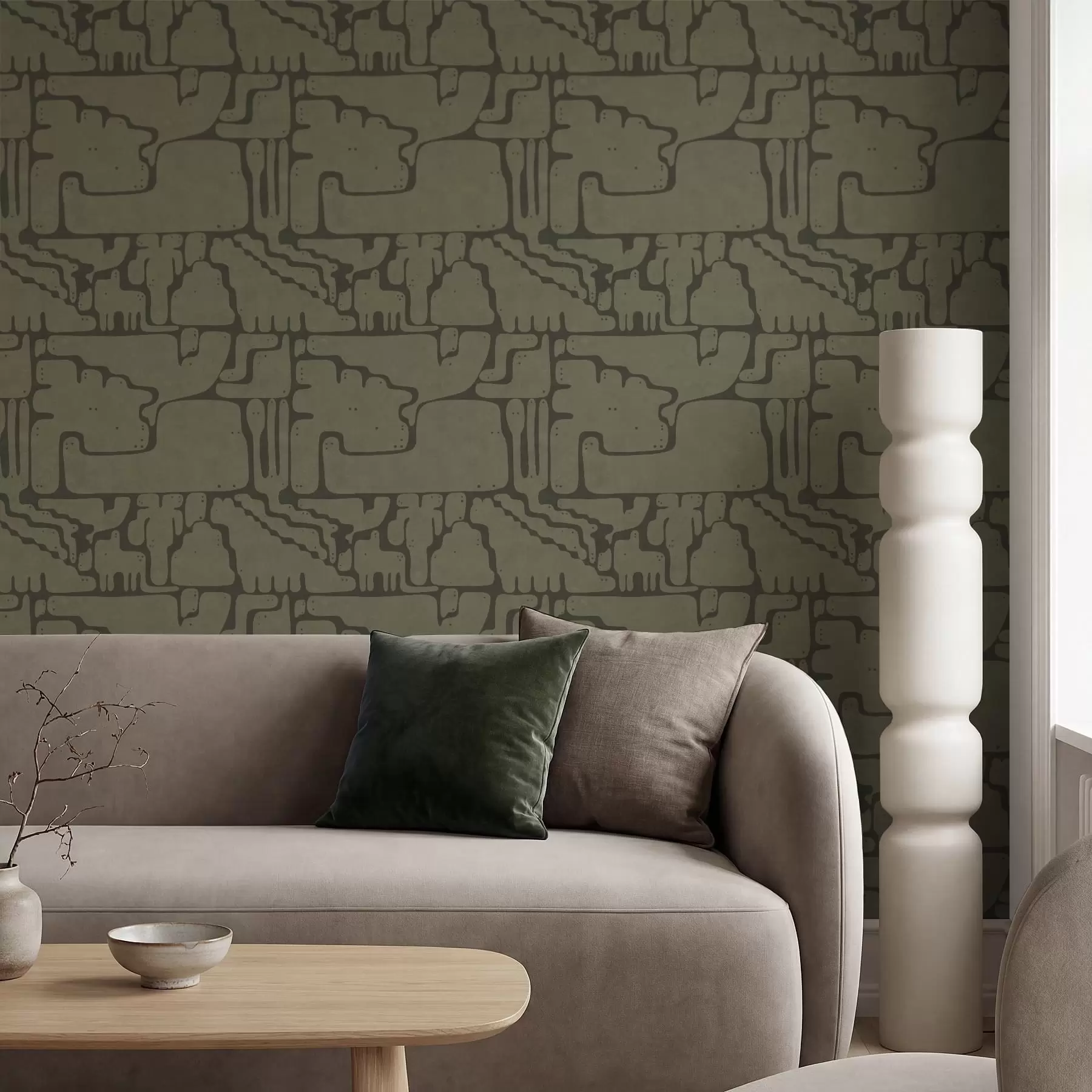 Fototapetai Abstraktus organinis raštas žalios spalvos tonais a01122