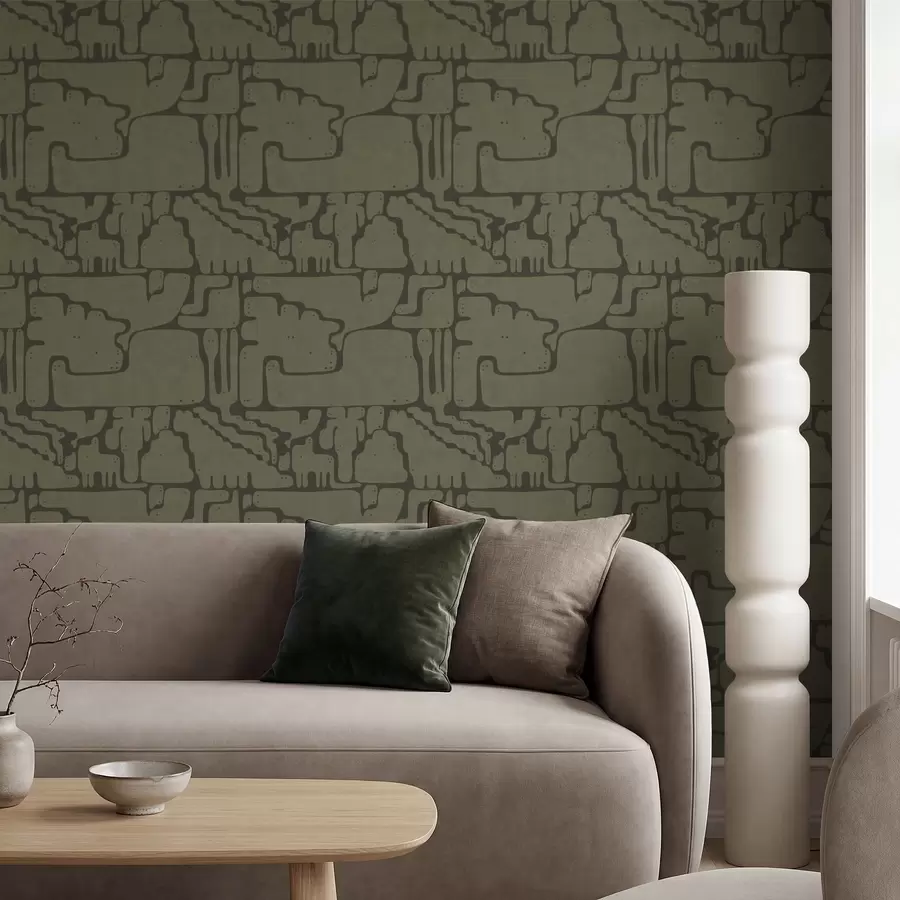 Fototapetai Abstraktus organinis raštas žalios spalvos tonais a01122