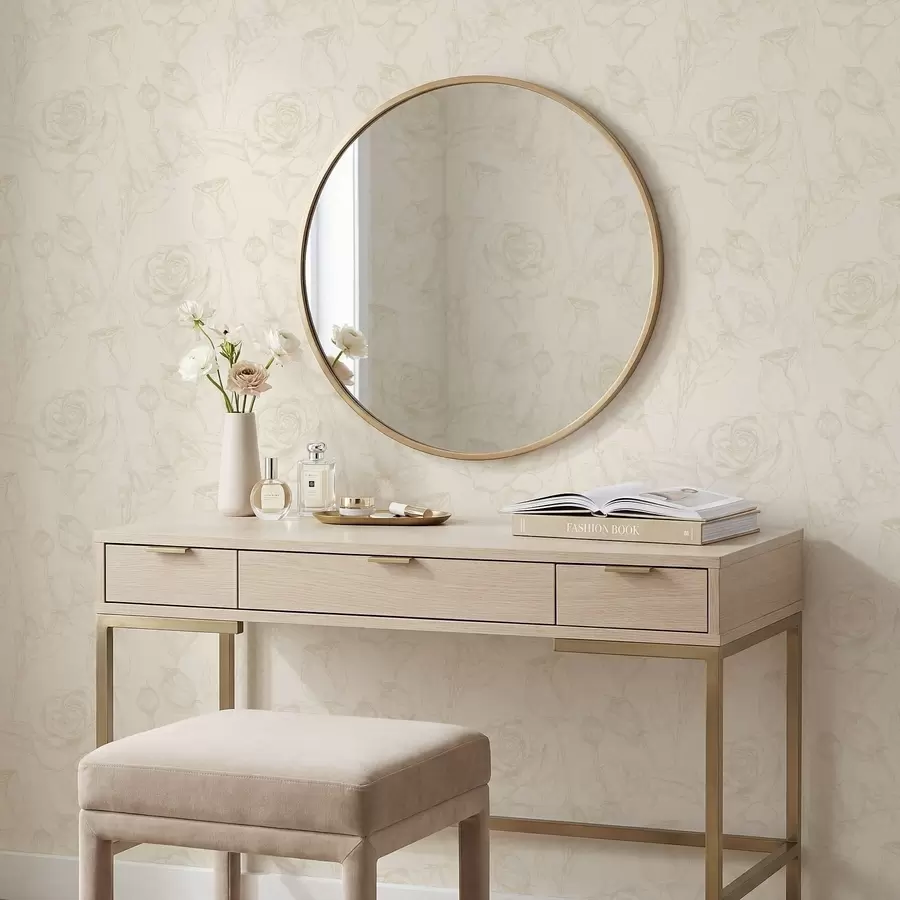 Fototapetai Šviesus rožių raštas ant smėlio spalvos fono a01124