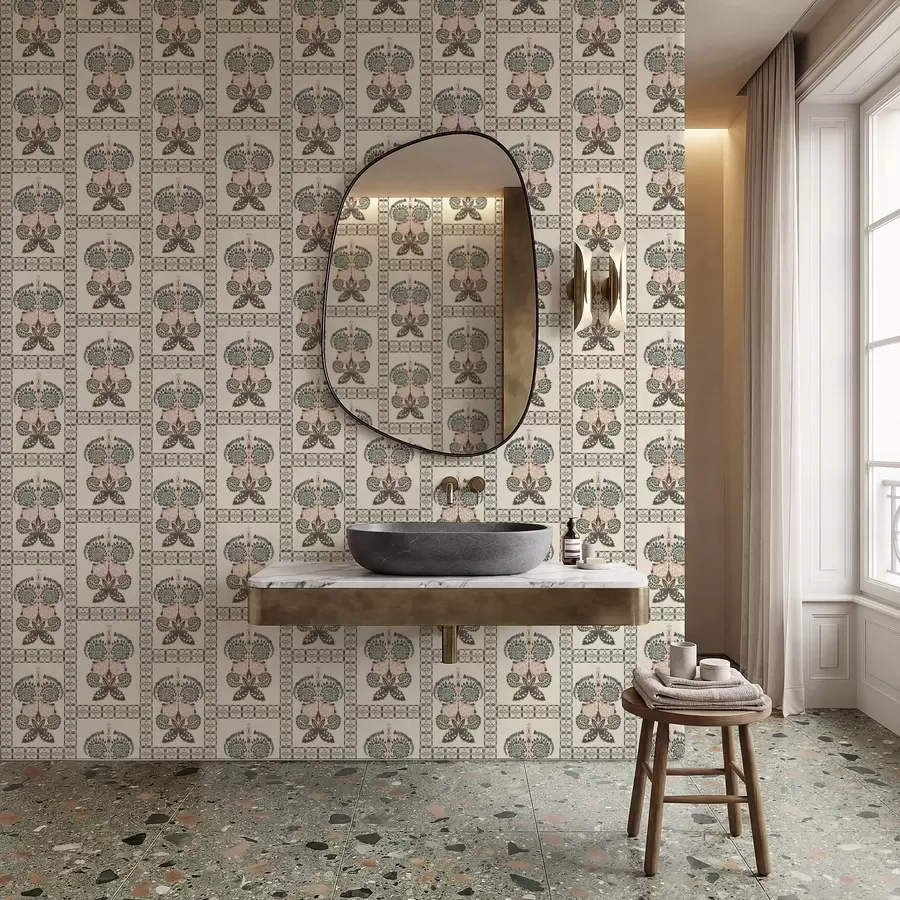 Fototapetai Dekoratyvinis raštas su drugeliais ir gėlėmis a01125