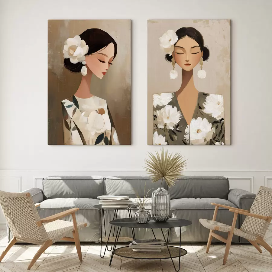 Paveikslėlis Moteris su balta gėle plaukuose m30164