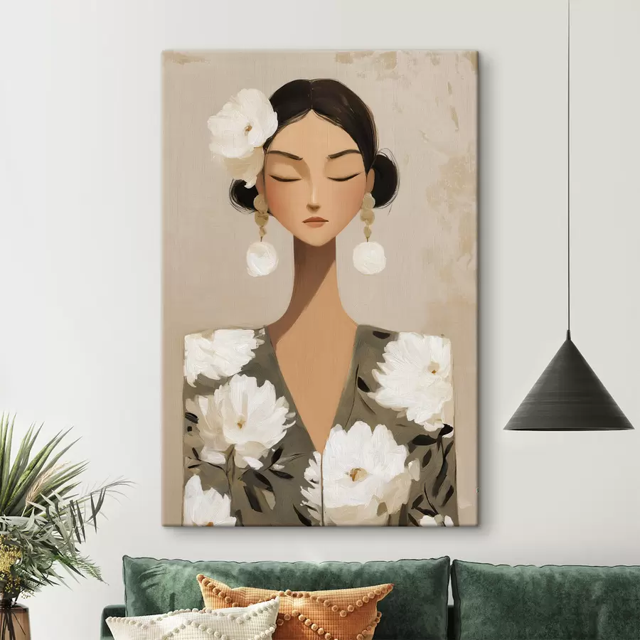 Paveikslėlis Mergina su gėlėmis plaukuose s48233