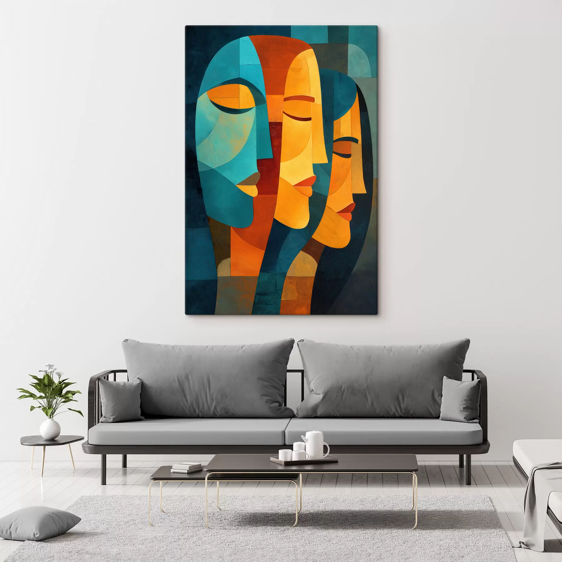 Paveikslėlis Geometriniai moteriški profiliai s48256