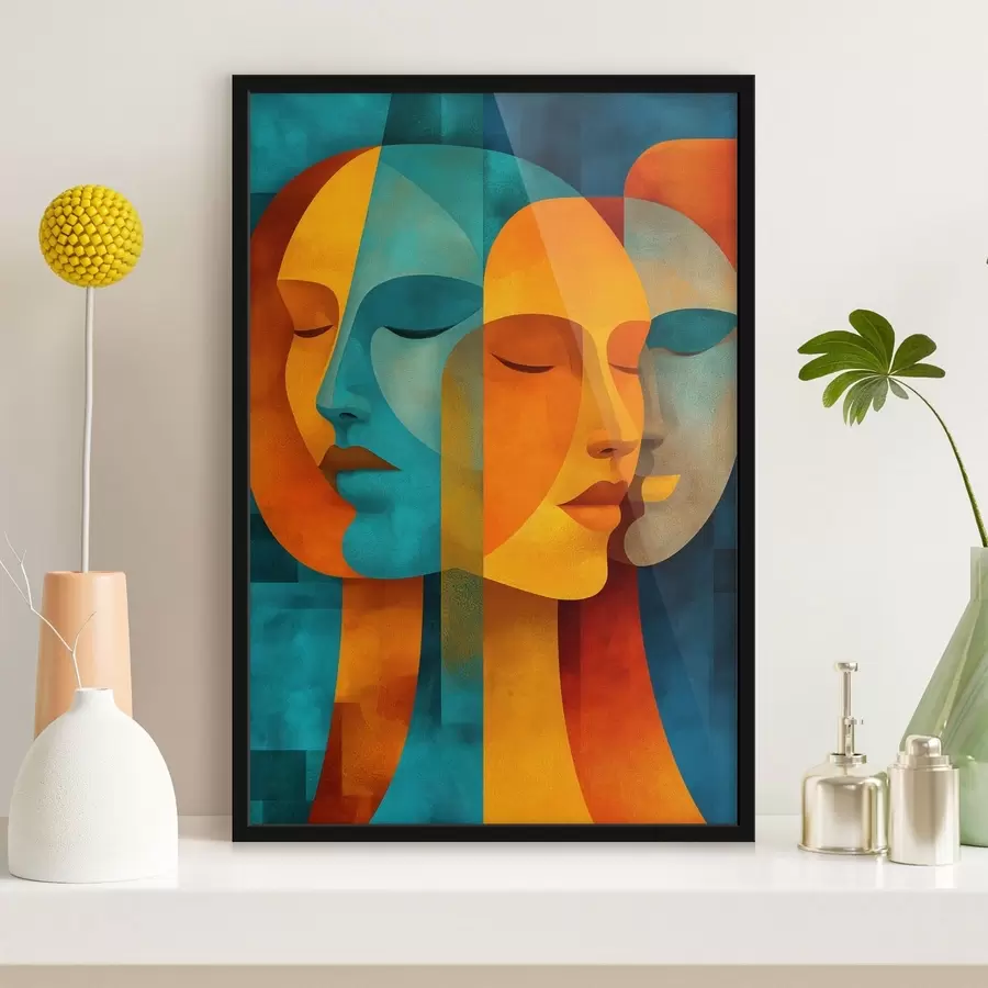 Fototapetai Geometriniai moteriški profiliai f48257