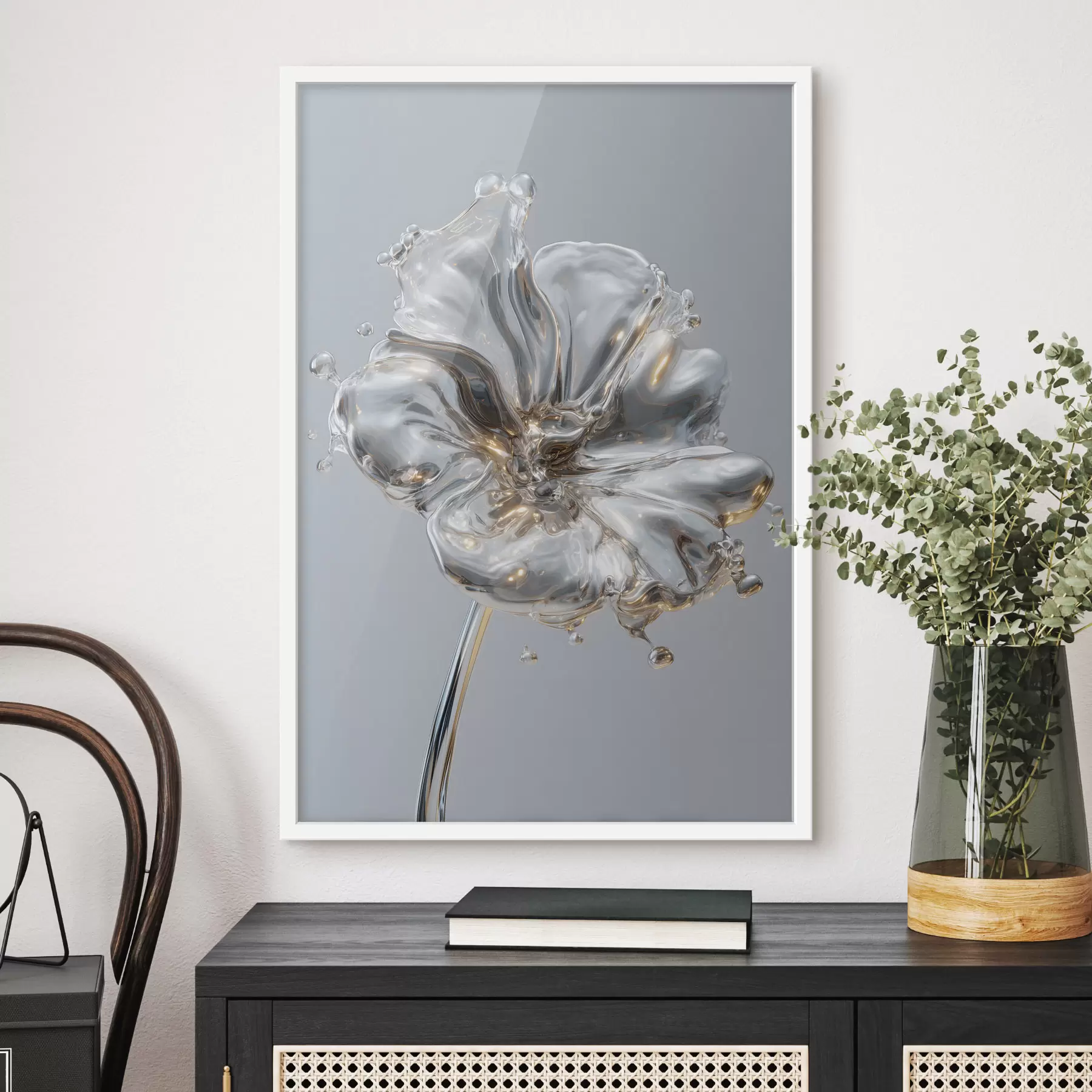 Fototapetai gėlė skystos tekstūros stiliumi f47955