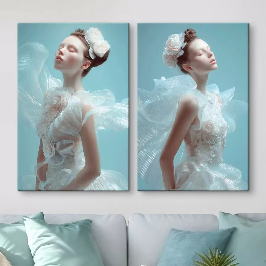 Fototapetai subtilus mergaitė balta suknele m30175