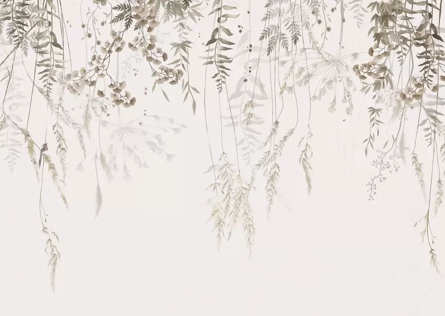 Fototapetai Laukinės augalų kompozicijos ant šviesaus fono w05320