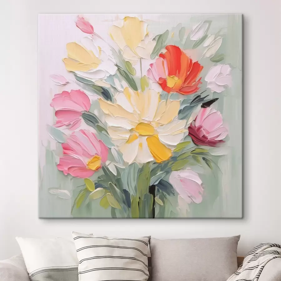 Paveikslėlis Gėlių puokštės imitacija tapyboje s48316