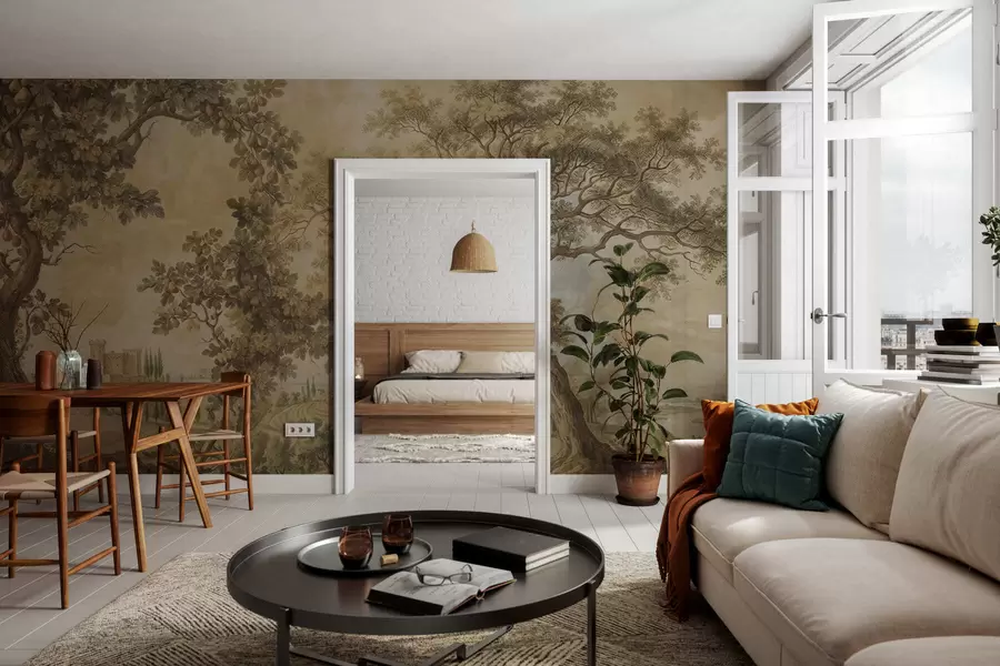 Fototapetai Pastoralinis peizažas siuvinėjimo stiliumi w05359