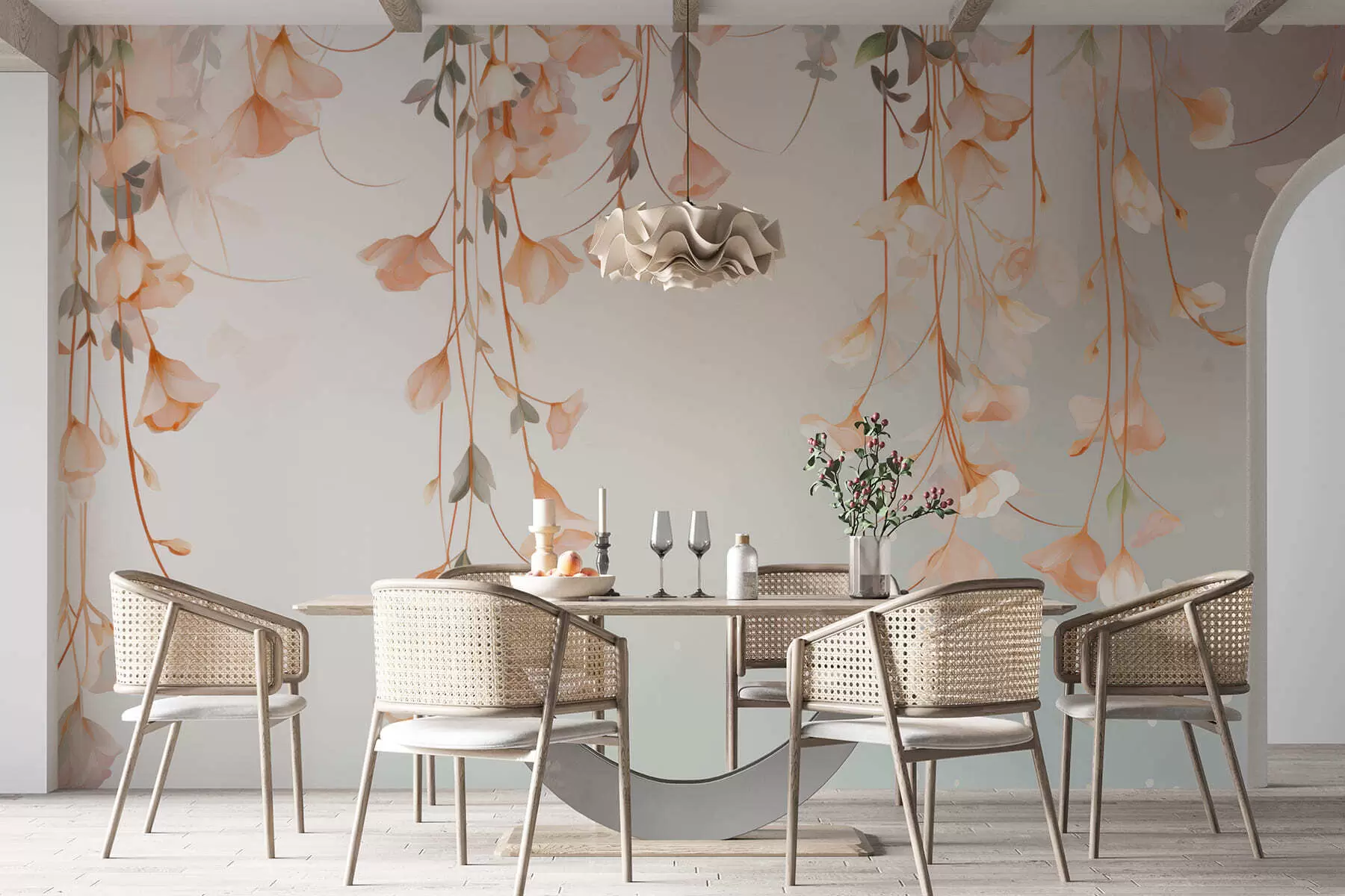 Fototapetai Kabantys gėlių šakos w05344