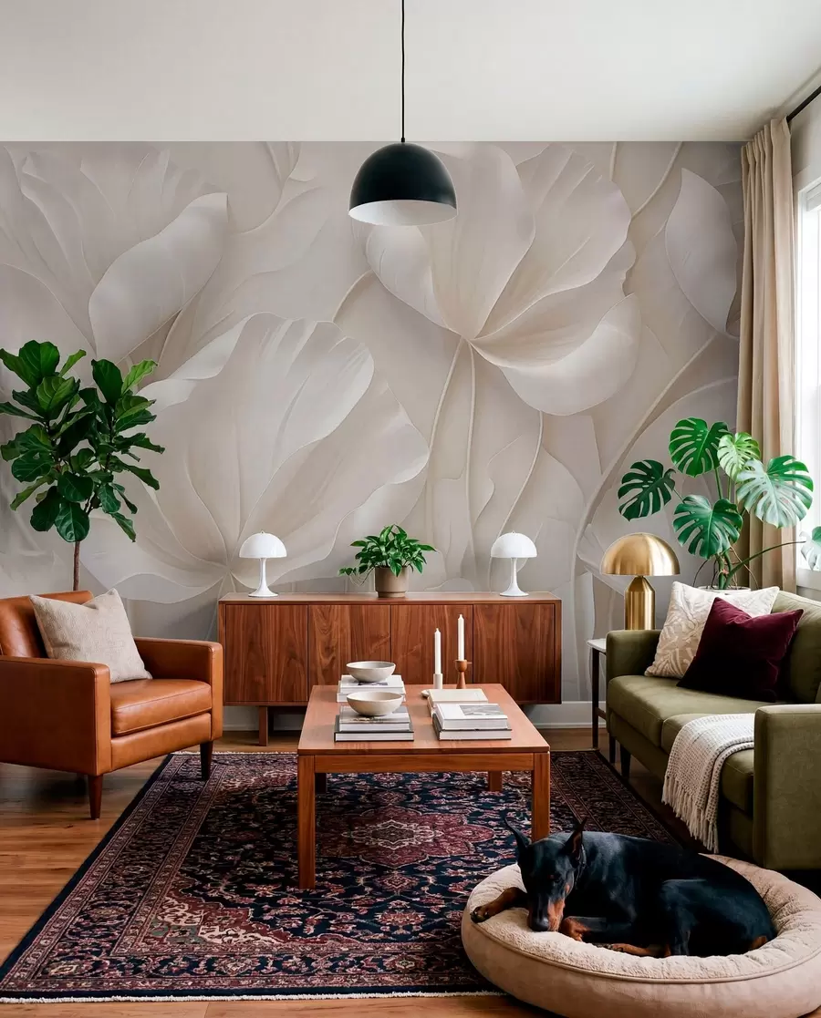 Fototapetai Skulptūriniai šviesūs žiedai su švelniais žiedlapiais w05355