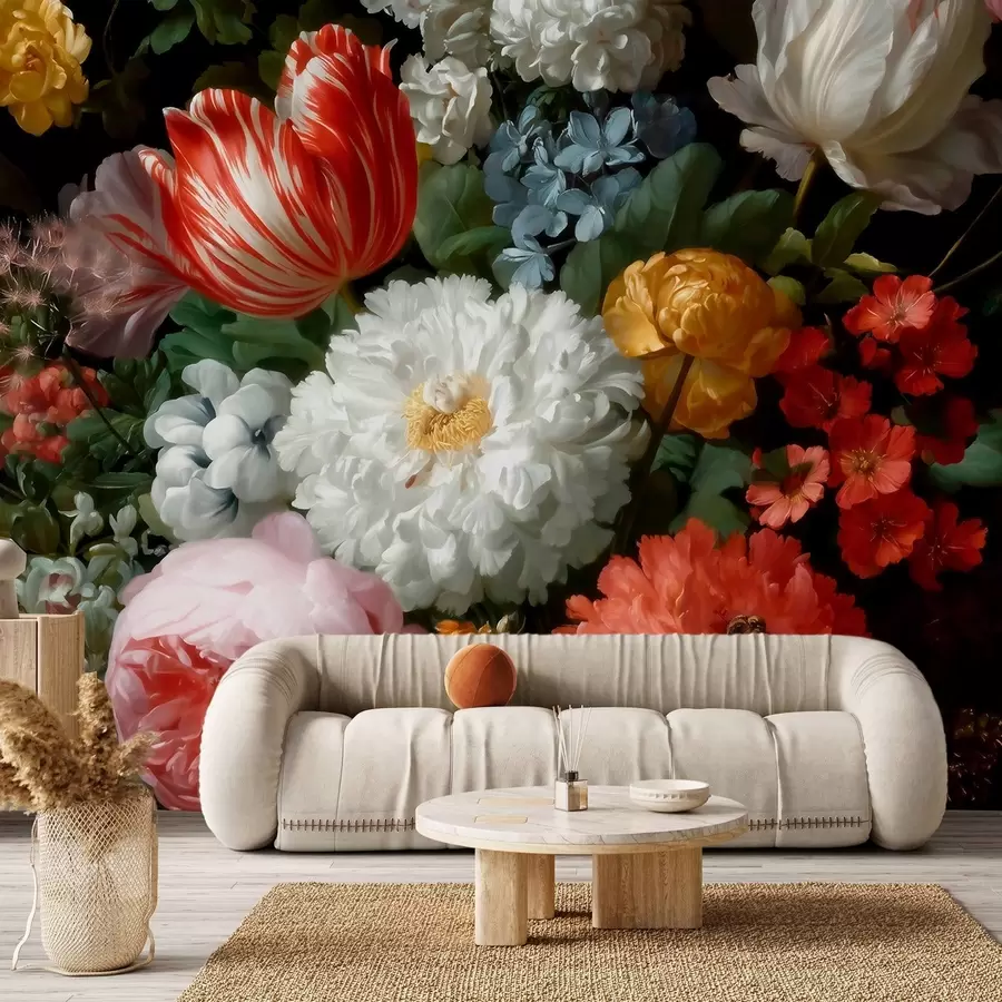 Fototapetai Prabangi gėlių kompozicija, primenanti pavasario sodą w09676