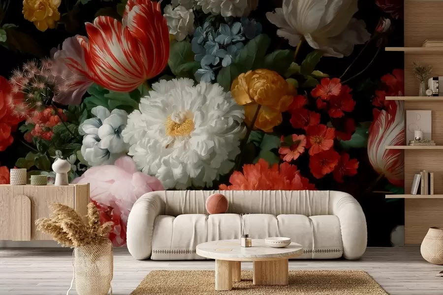 Fototapetai Prabangi gėlių kompozicija, primenanti pavasario sodą w09676