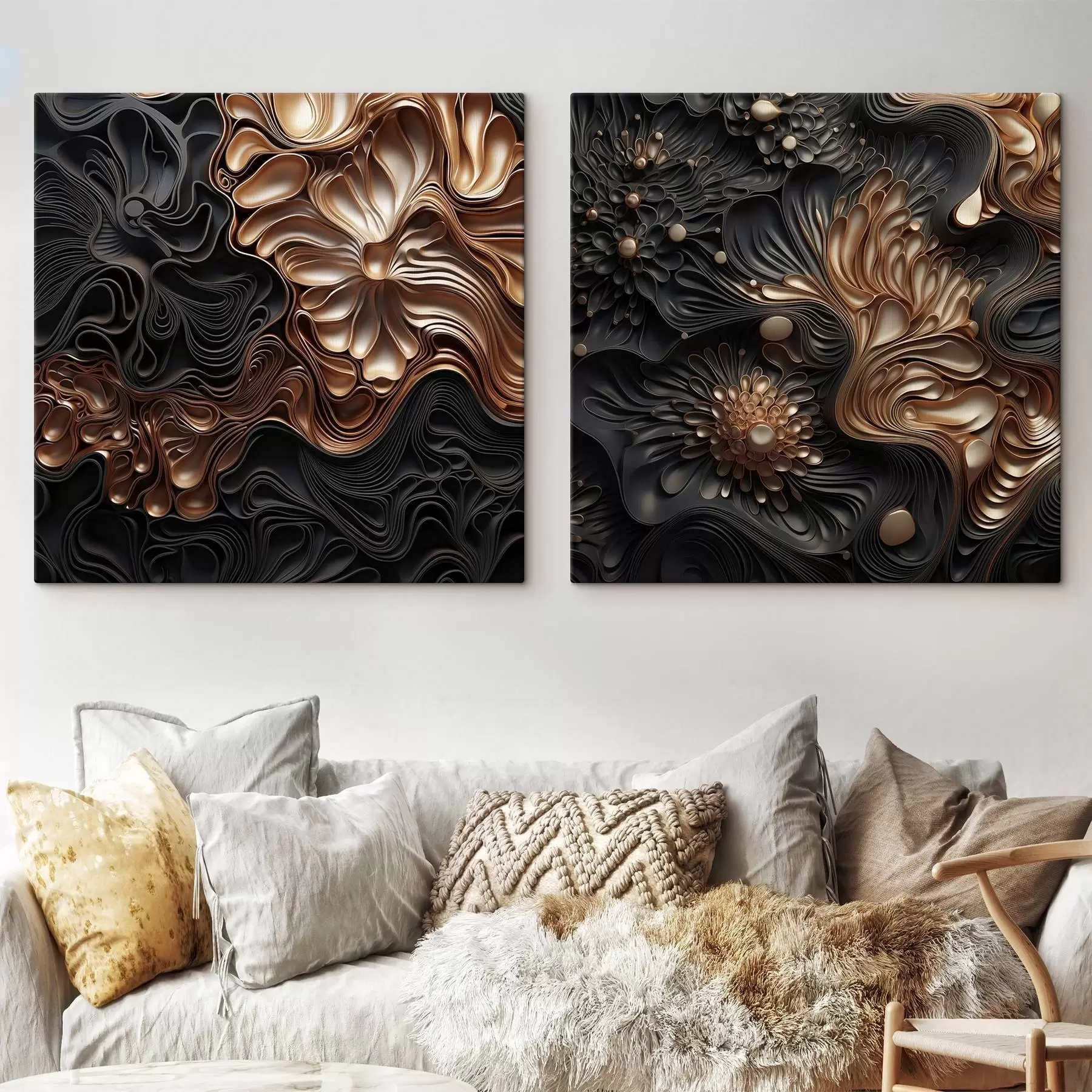 Paveikslėlis Abstrakčios, tekančios, organiškos tamsios formos, sudarančios tekstūringą šiuolaikinio meno kūrinį m30196