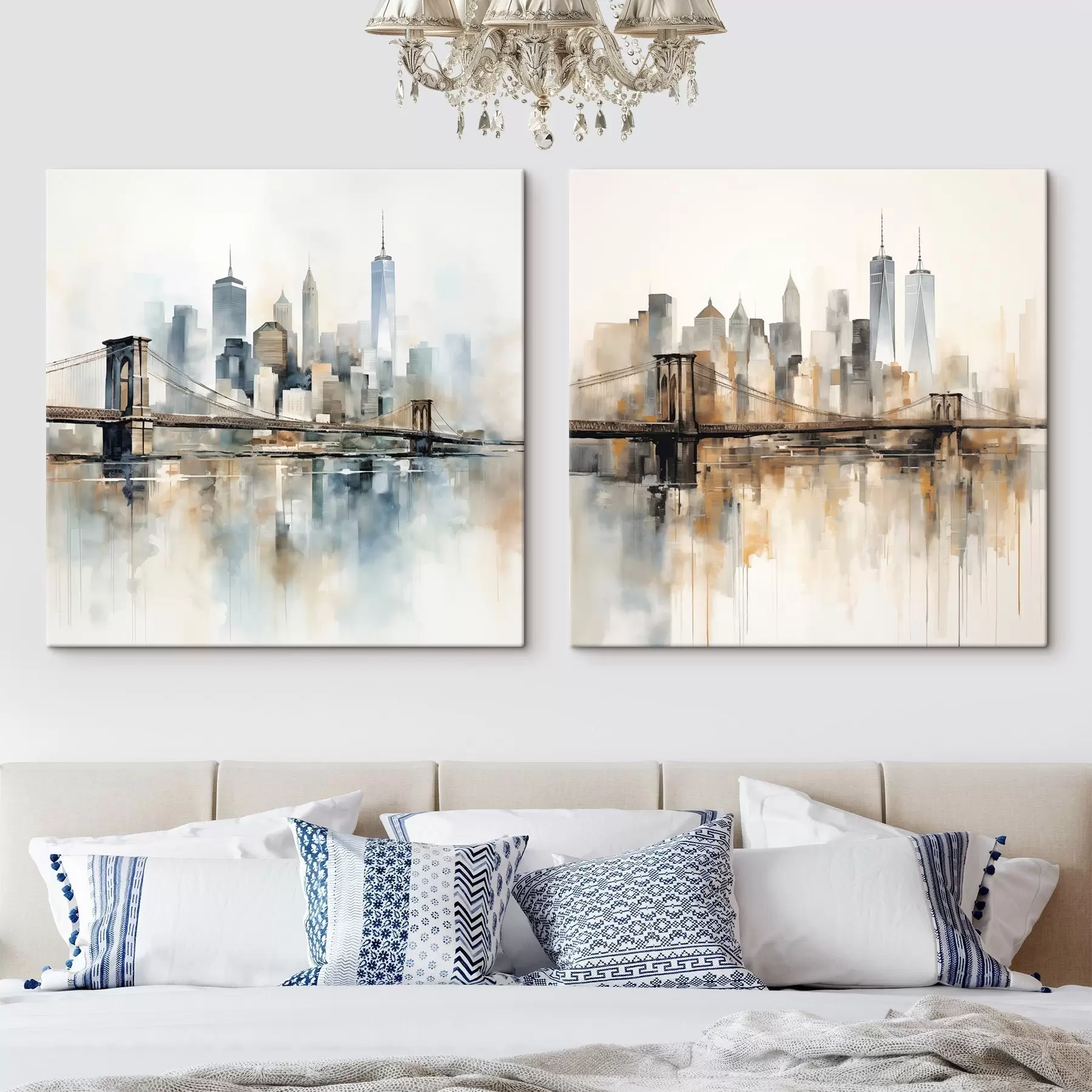 Paveikslėlis Abstraktus miesto panoramos vaizdas, akvarelės stiliumi m30207