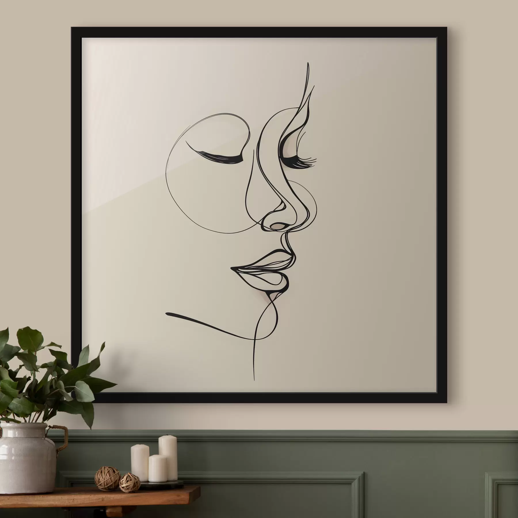 Fototapetai Linijinis veido eskizas f48429