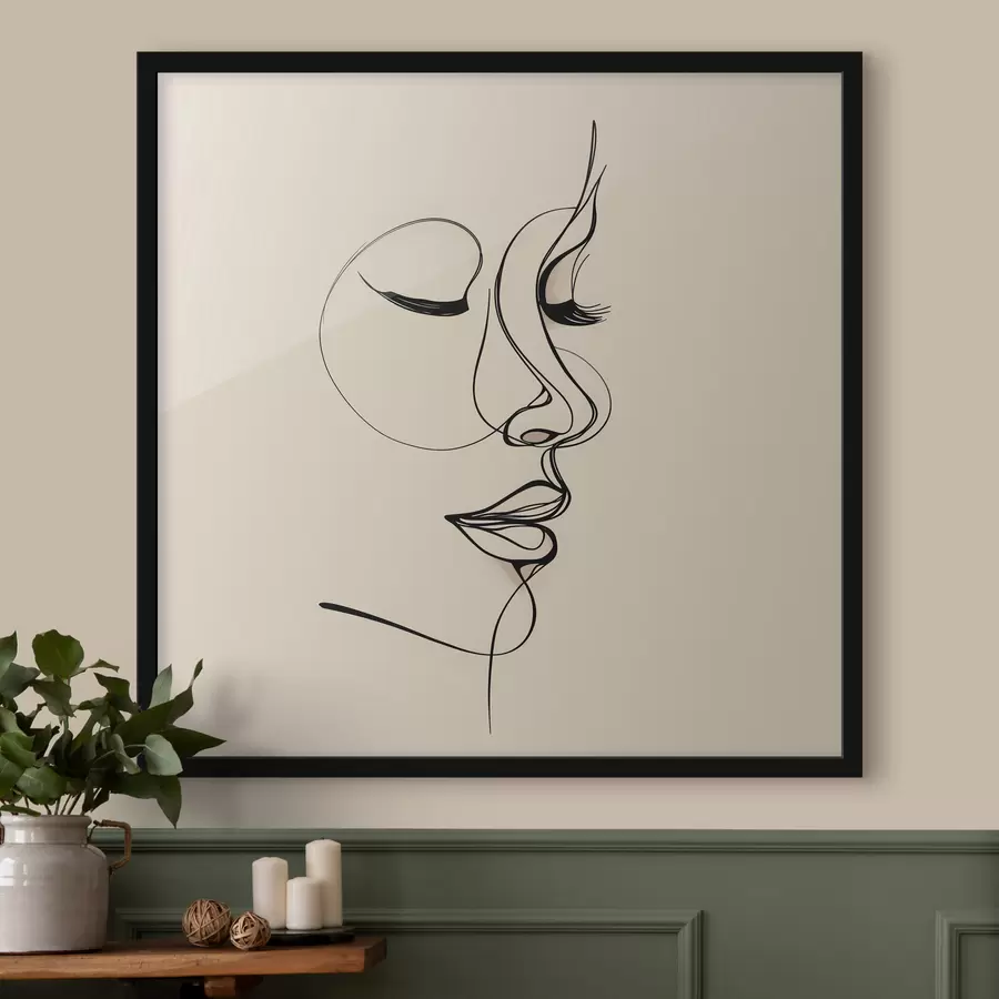 Fototapetai Linijinis veido eskizas f48429