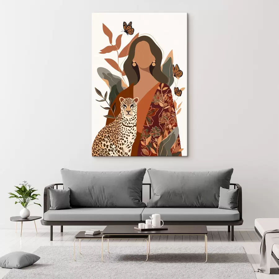 Paveikslėlis Moteris, vilkinti raštuotą aprangą s48434