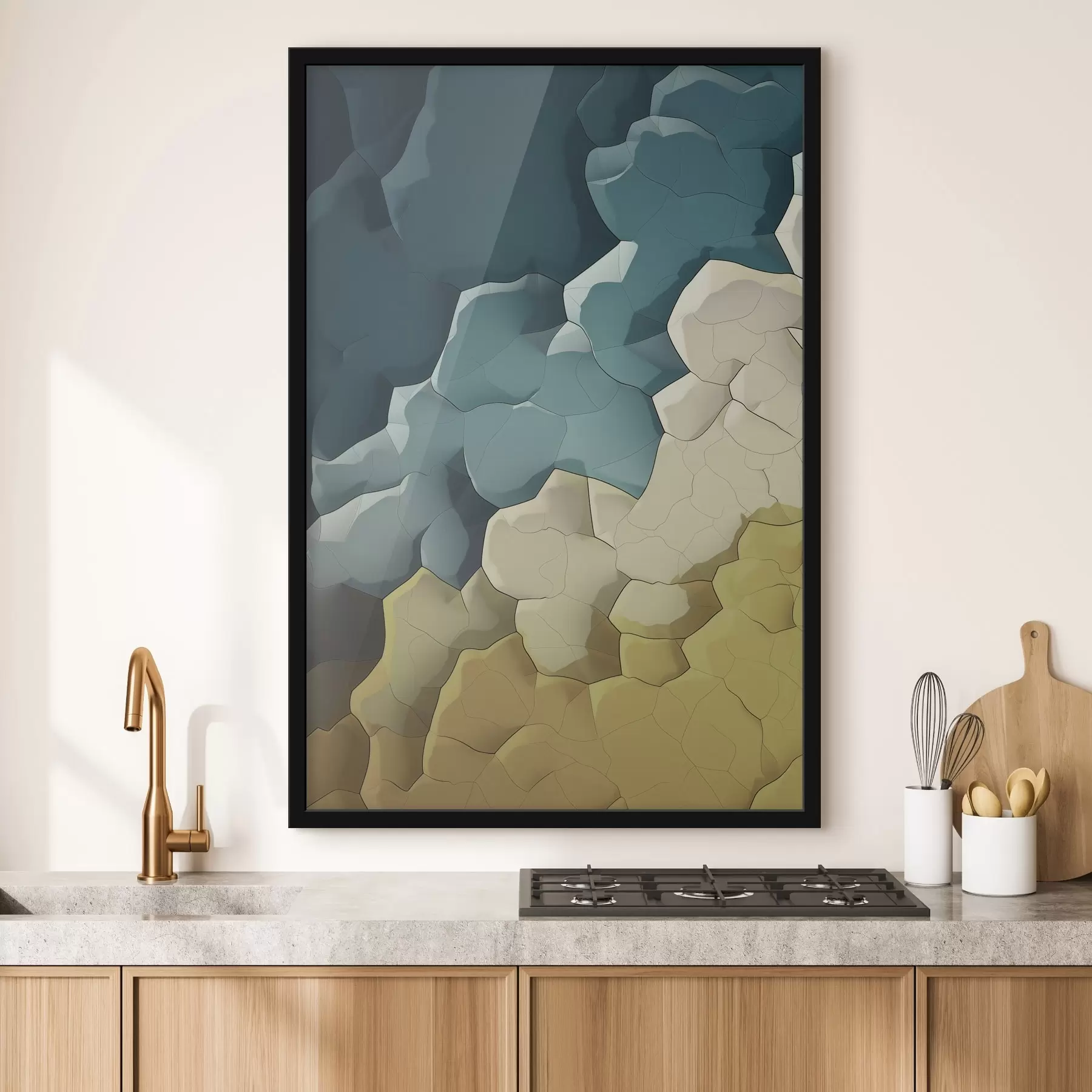 Fototapetai Bėžinė ir turkio spalvos abstrakcija, geometrinis menas f48477