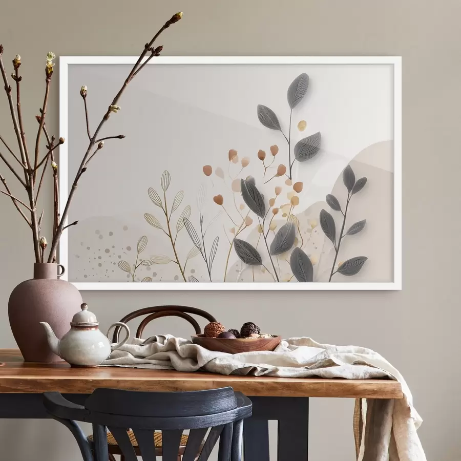 Fototapetai Botanika, minimalizmas, smėlio spalvos lapai f48485