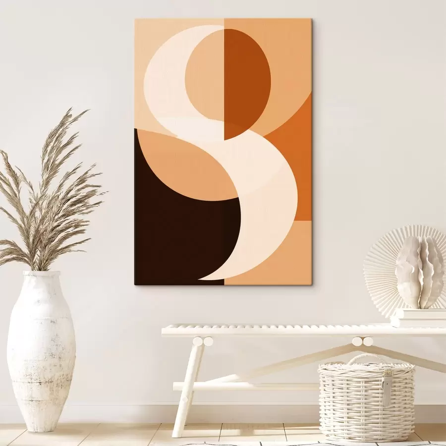 Paveikslėlis Geometrinės figūros šiltų smėlio ir rudos spalvų tonais s48352