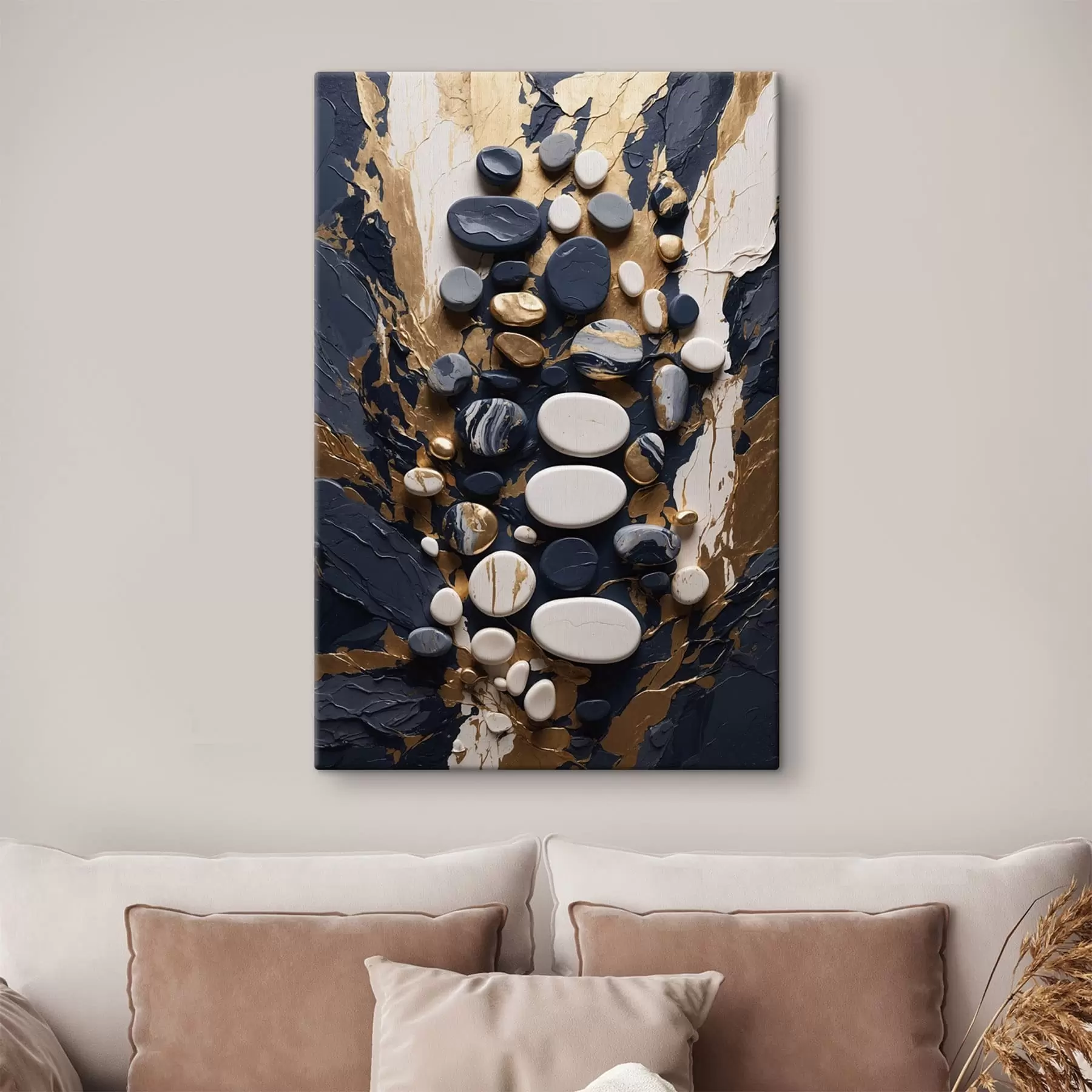 Paveikslėlis Abstrakčių akmenų kompozicija tamsiai mėlynų atspalvių s48357