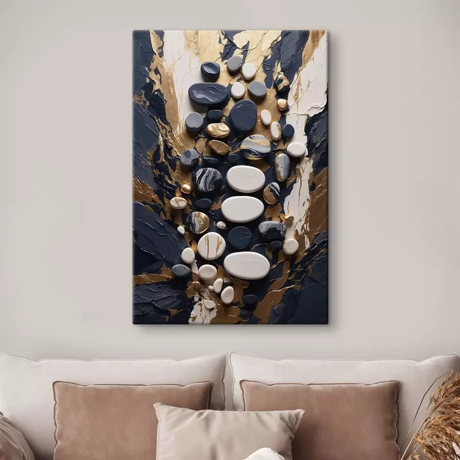 Paveikslėlis Abstrakčių akmenų kompozicija tamsiai mėlynų atspalvių s48357