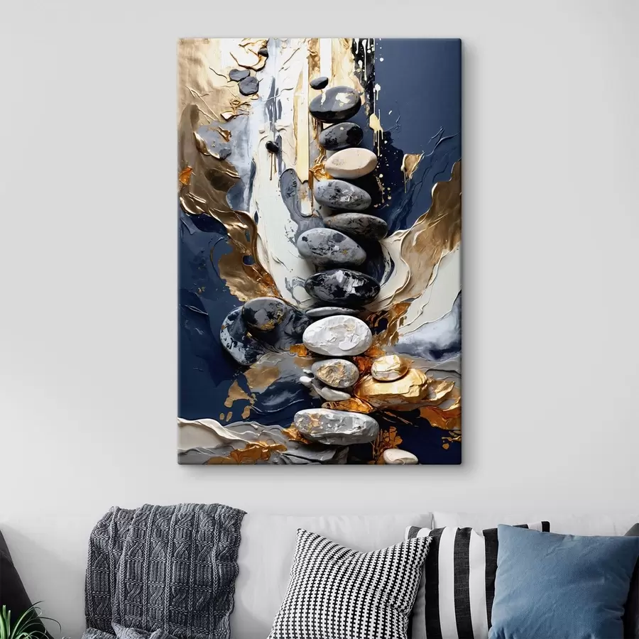 Paveikslėlis Abstrakti kompozicija su akmenimis ir tekstūringais potėpiais s48362