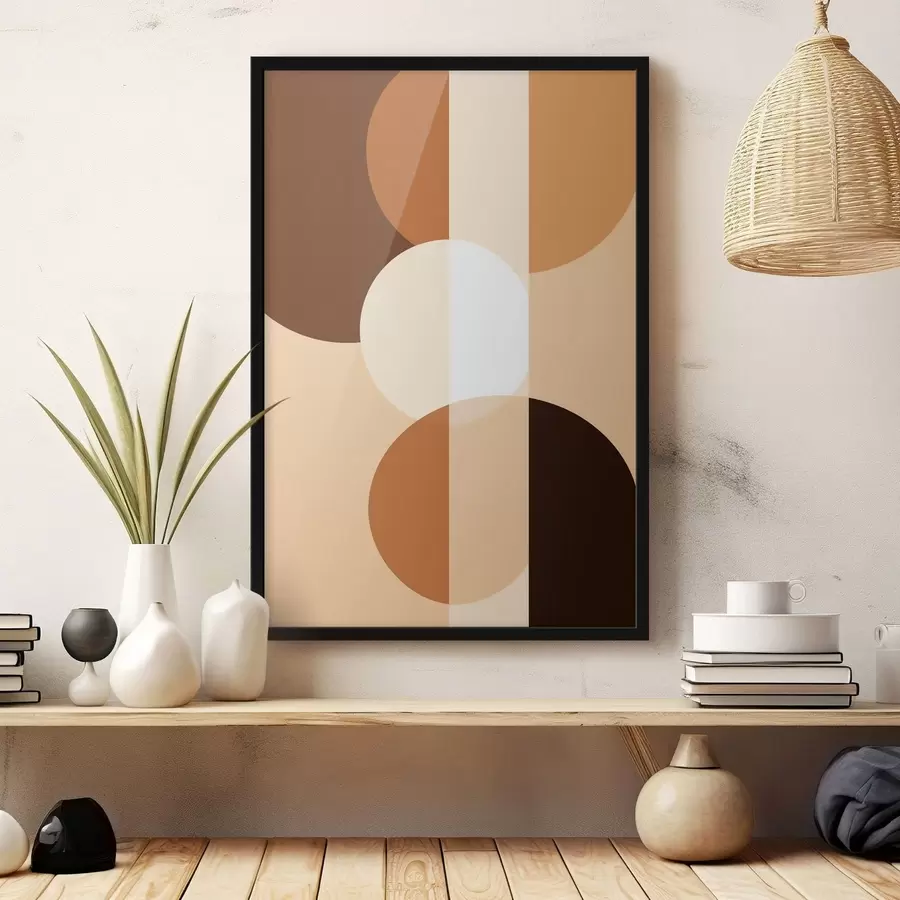 Fototapetai Geometriniai apskritimai ir figūros šiltų atspalvių f48350