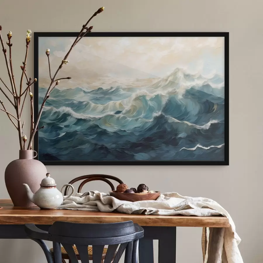 Fototapetai Jūros bangos tapybiniu stiliumi f48490