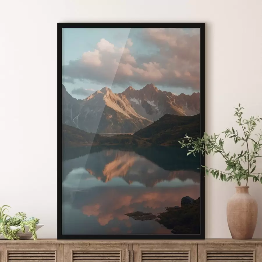 Fototapetai Kalnų peizažas su ežero atspindžiu f48493