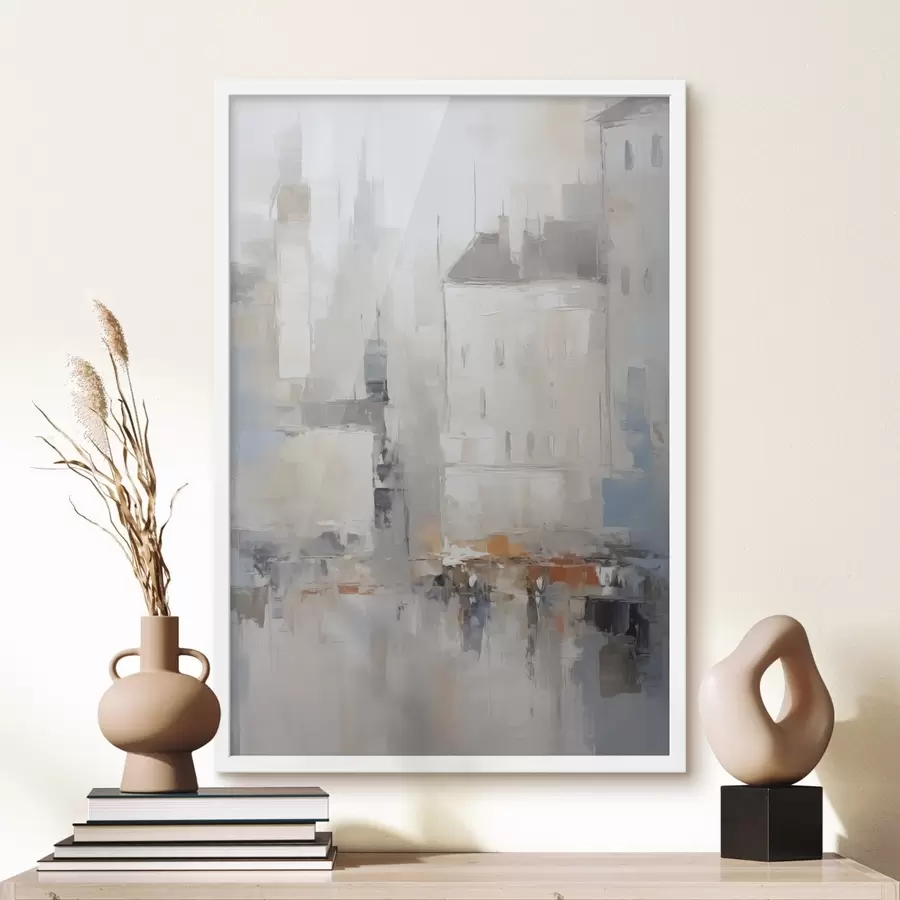 Fototapetai Abstraktus miesto peizažo imitacija tapyboje f48502