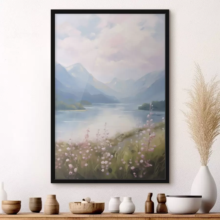 Fototapetai Paveikslas, vaizduojantis kalnų ežerą f48504