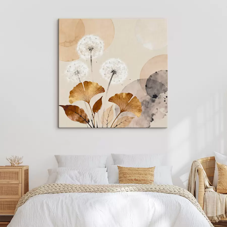 Paveikslėlis Abstrakčios kiaulpienės ir ginkgo lapai s48279