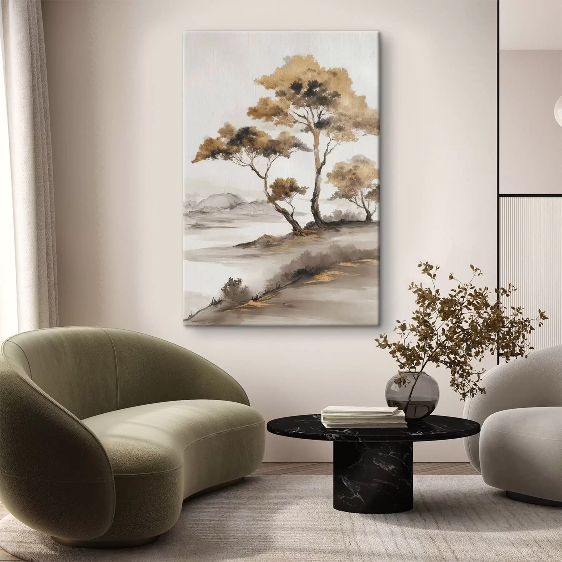 Paveikslėlis Abstraktus peizažas su medžiais s48512