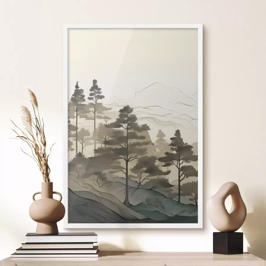 Fototapetai Rūko apgaubtas miškas aušroje f48539