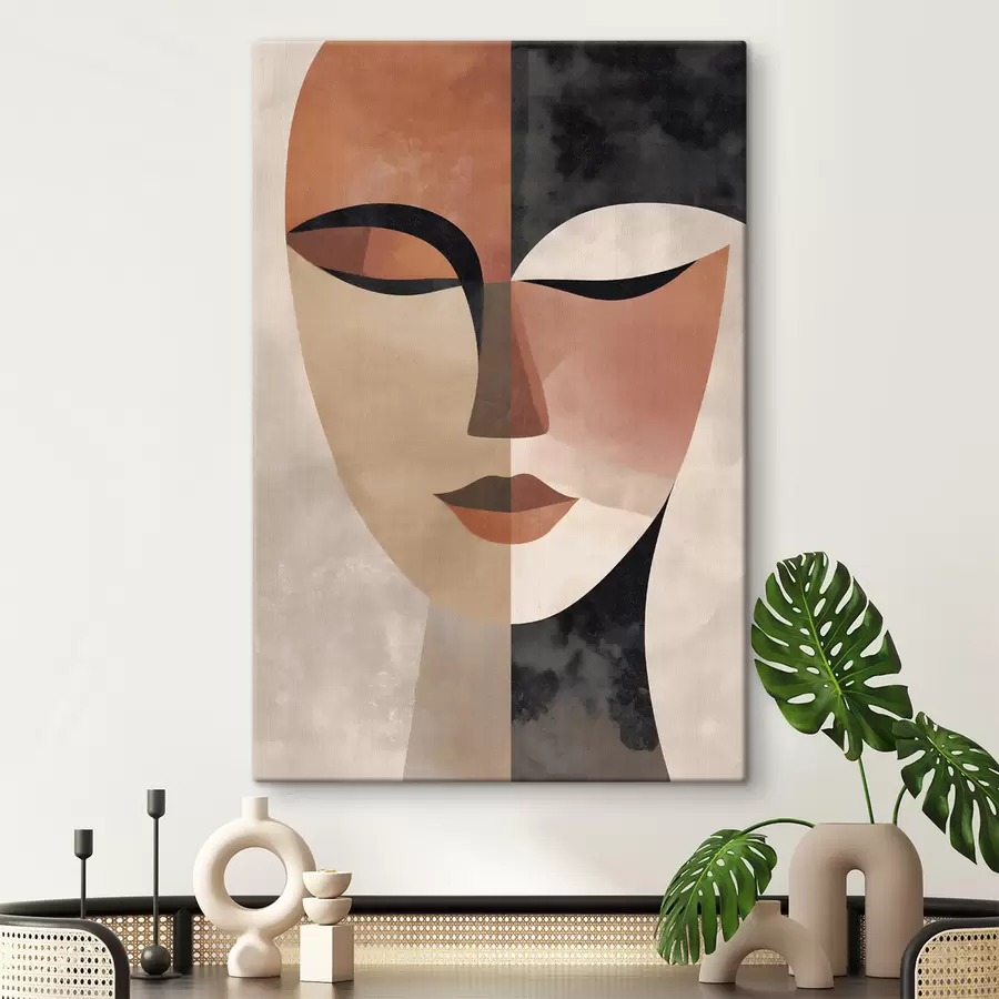 Paveikslėlis abstrakčios moters veidas, matomas iš profilio s48524