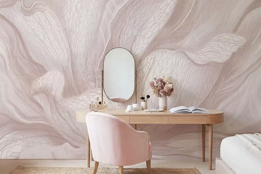 Fototapetai Abstrakti gėlė šviesiai smėlio spalvos atspalviais w05119