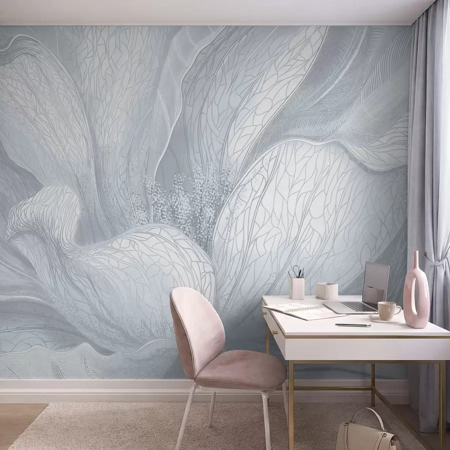 Fototapetai Abstrakti gėlė šaltų mėlynų atspalvių w05119v2